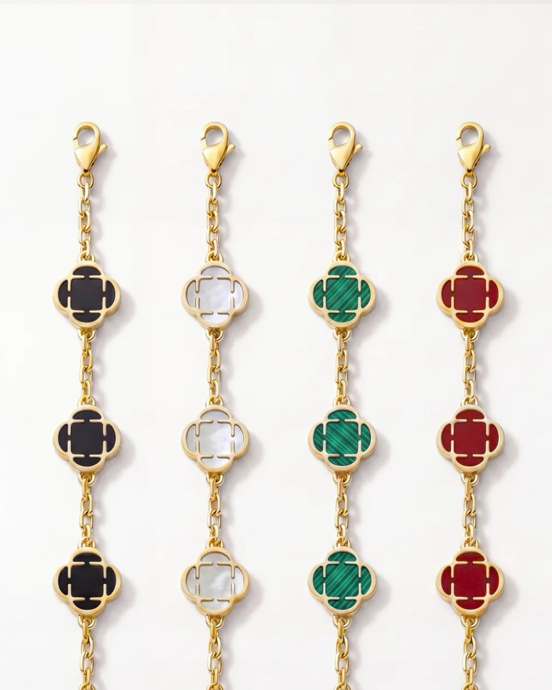 Charm Bracelet Onyx Black I Gold