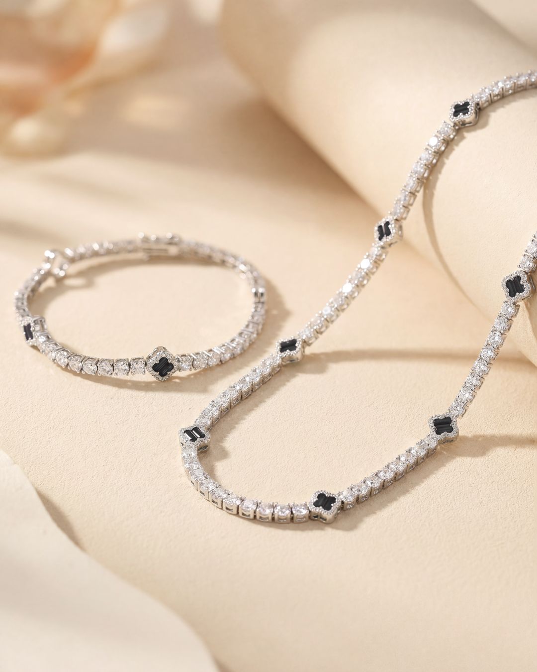 Clover Bracelet | Onyx Black Silver