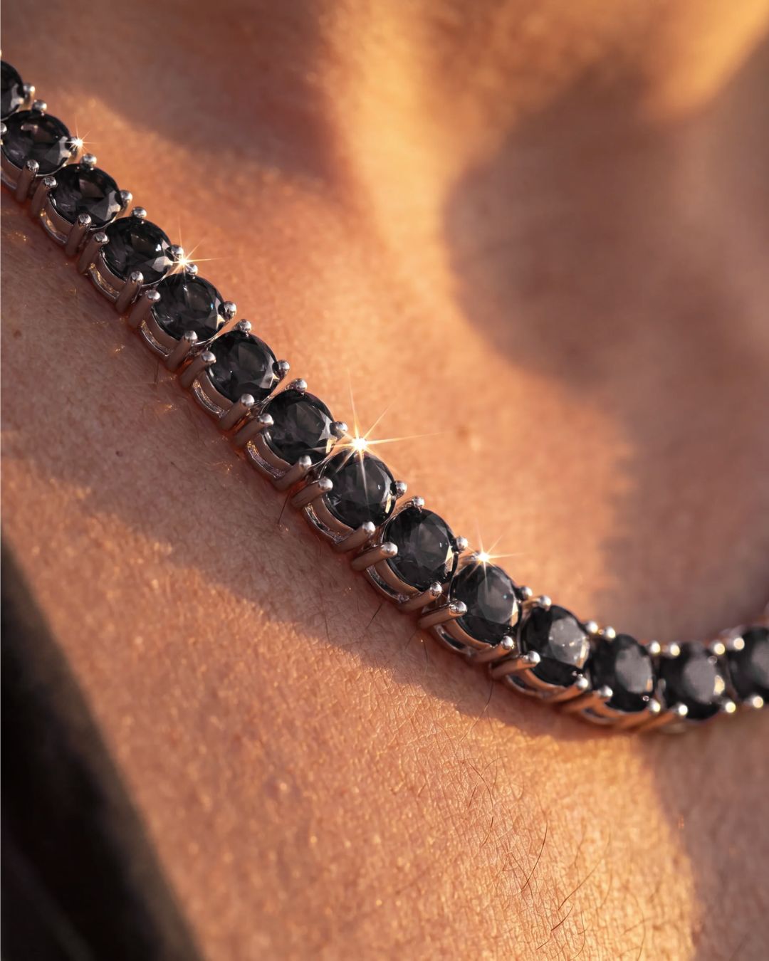 Tennis Necklace | Onyx Black Silver