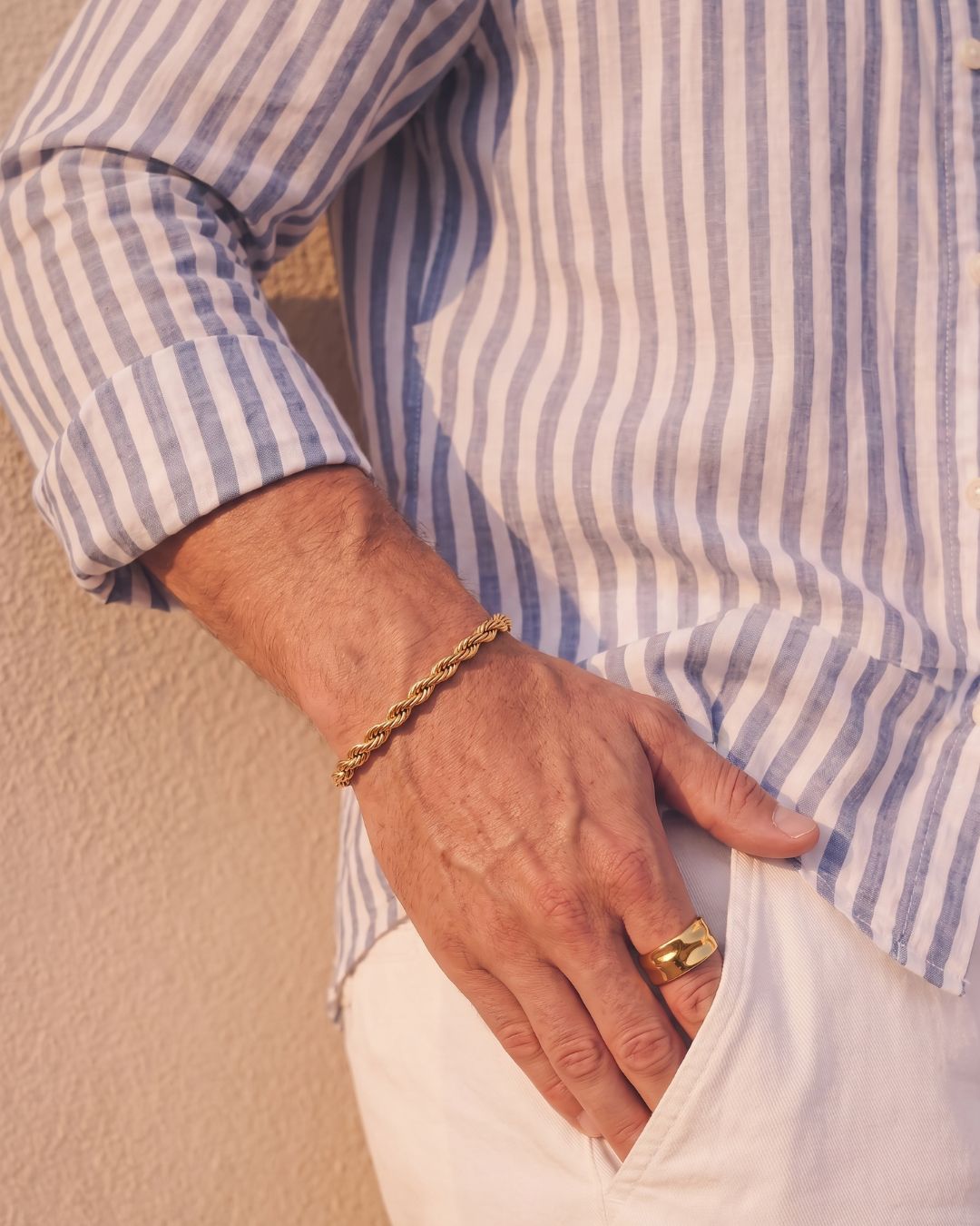 Tressé Acier Bracelet | 18K Gold Plated 5mm