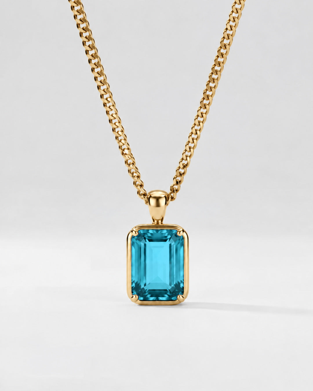 Aquamarine Pendant Necklace | 3 Carat 18K Gold