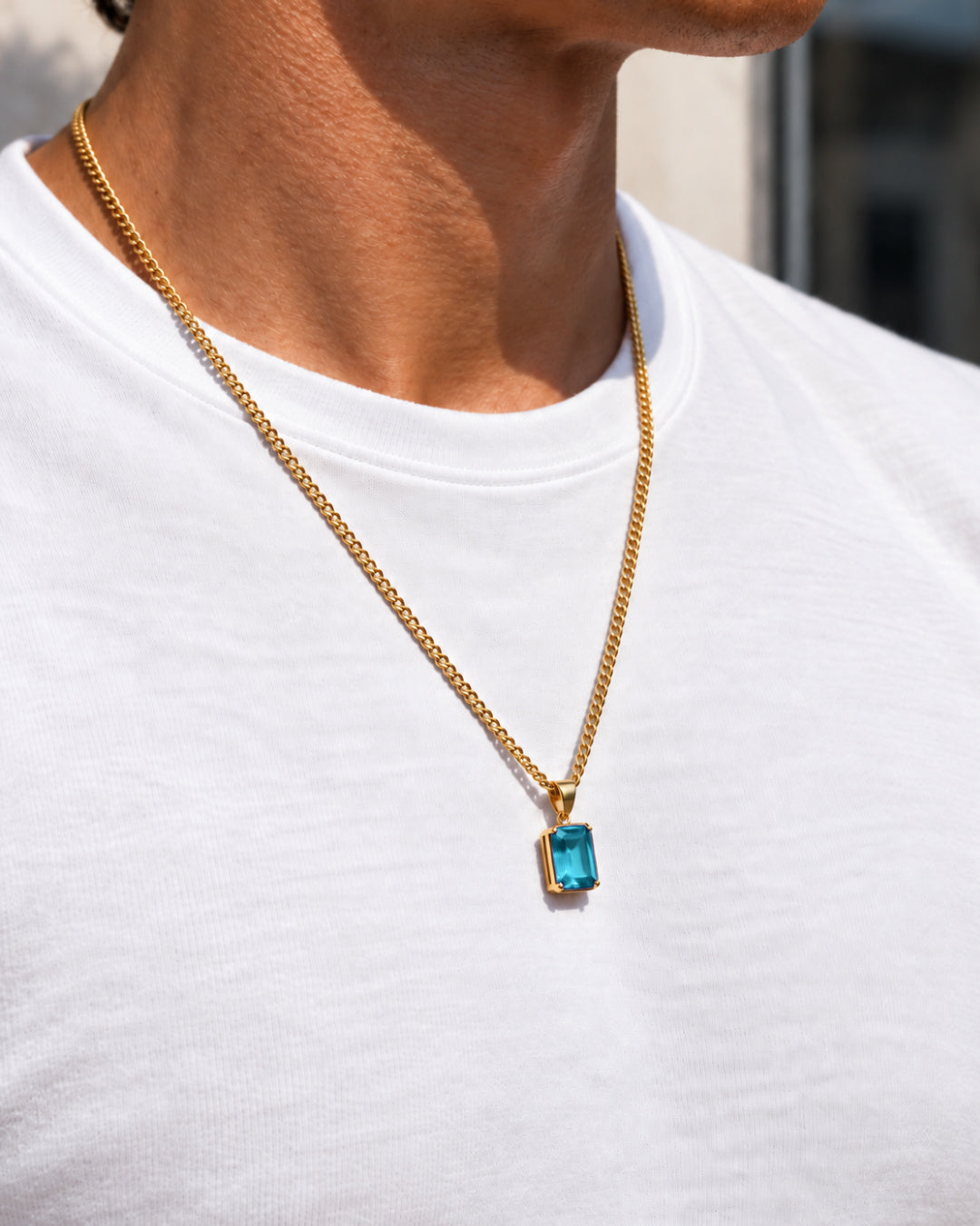 Aquamarine Pendant Necklace | 3 Carat 18K Gold