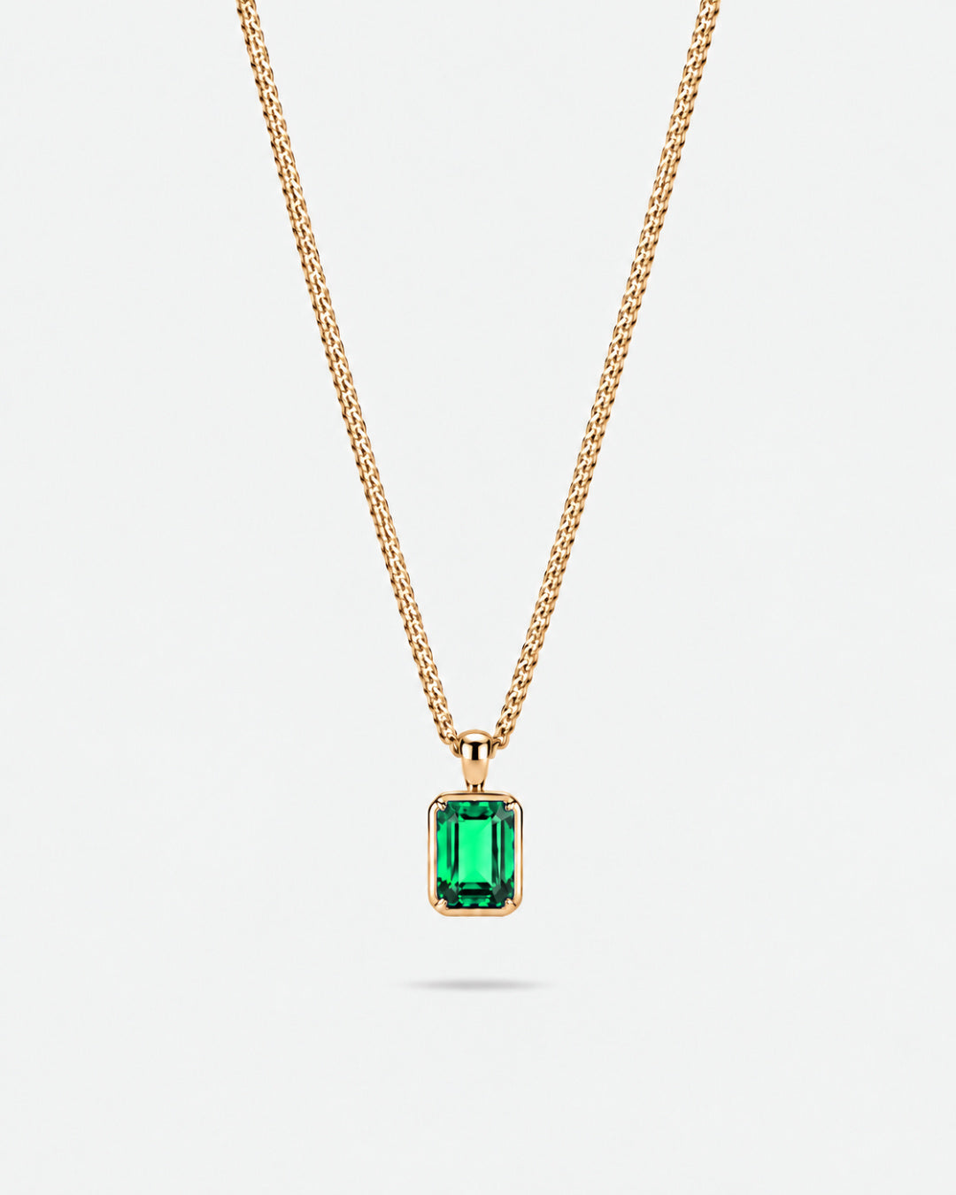 Emerald Pendant Necklace | 2 Carat 18K Gold