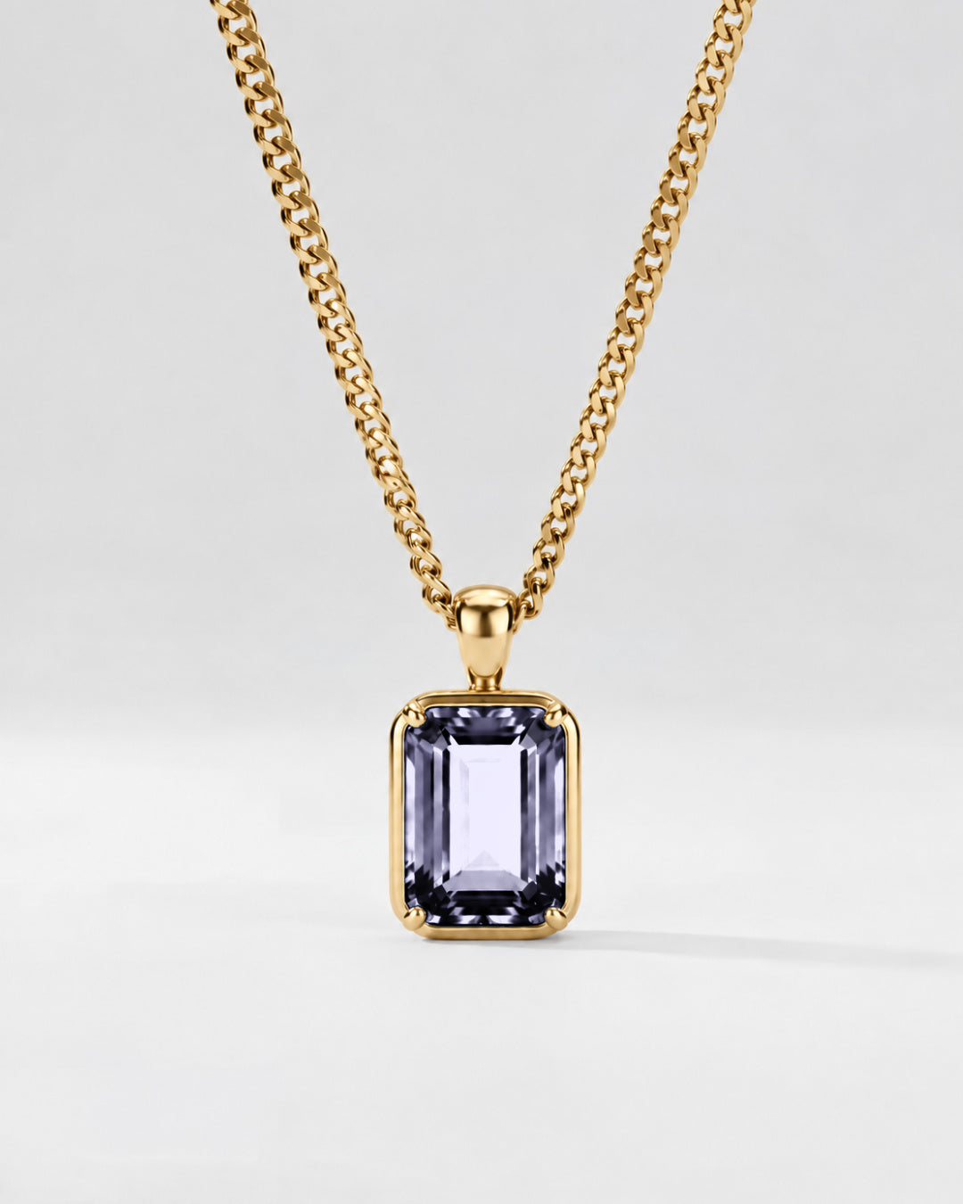 Grey Spinel Pendant Necklace | 3 Carat 18K Gold