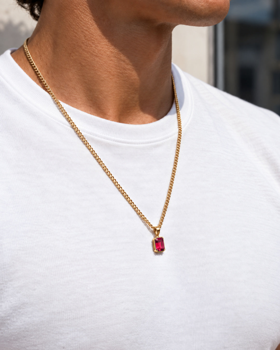 Ruby Pendant Necklace | 2 Carat 18K Gold