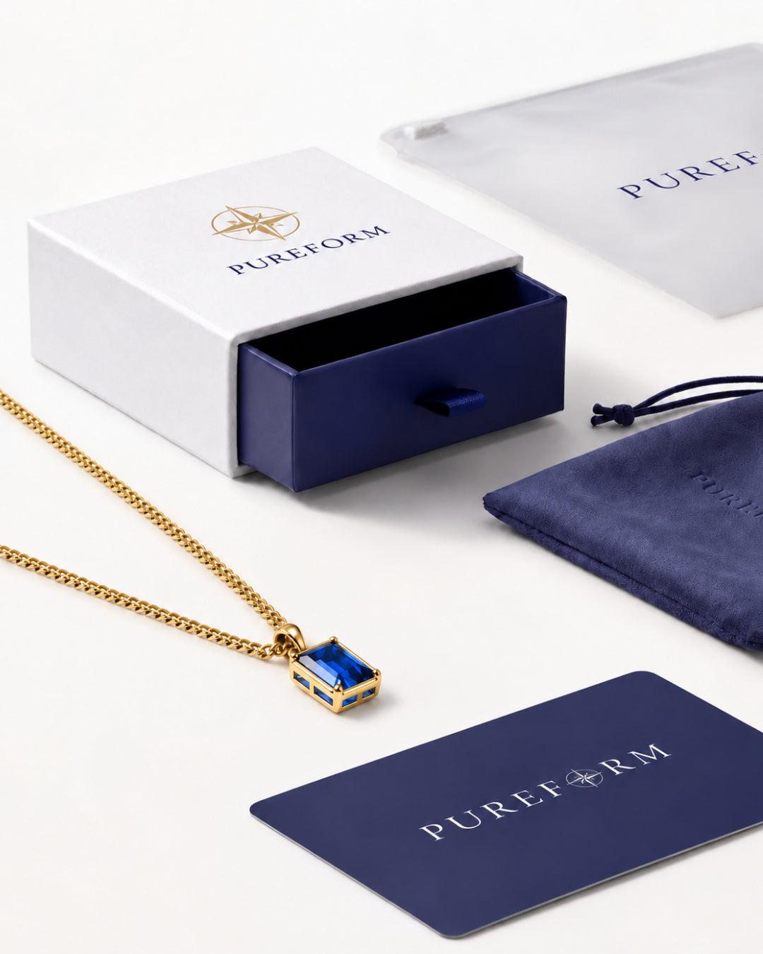 Sapphire Pendant Necklace | 3 Carat 18K Gold
