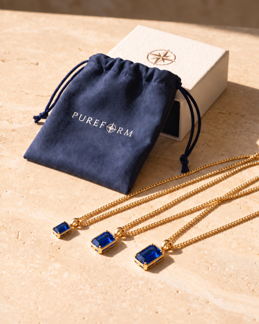 Sapphire Pendant Necklace | 3 Carat 18K Gold