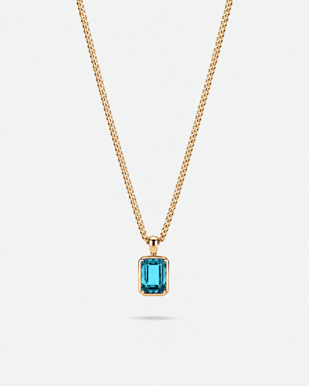Aquamarine Pendant Necklace | 2 Carat 18K Gold