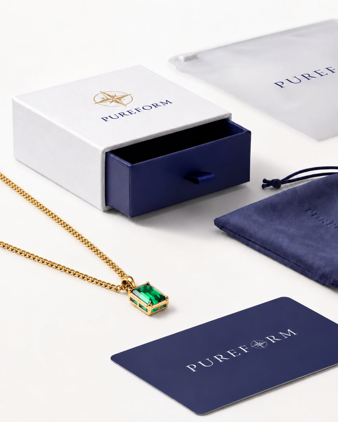 Emerald Pendant Necklace | 3 Carat 18K Gold