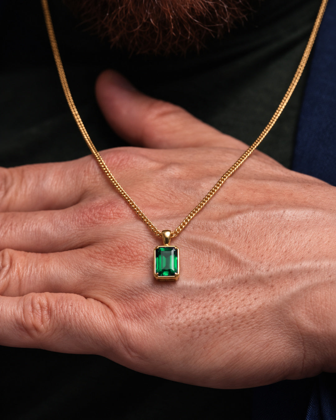 Emerald Pendant Necklace | 3 Carat 18K Gold