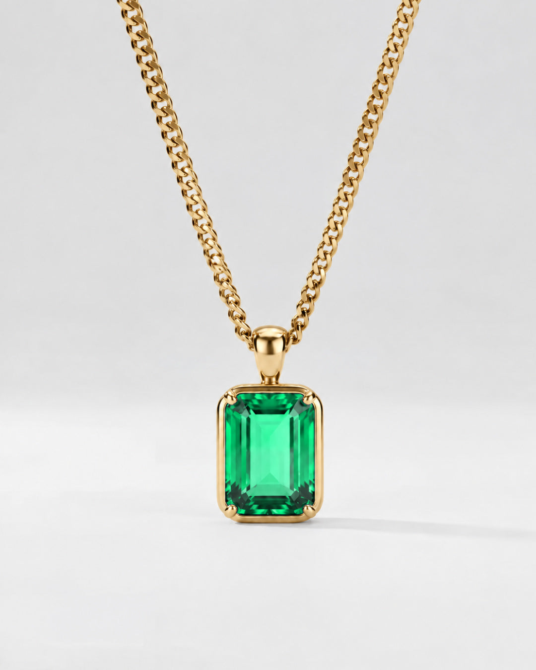Emerald Pendant Necklace | 3 Carat 18K Gold