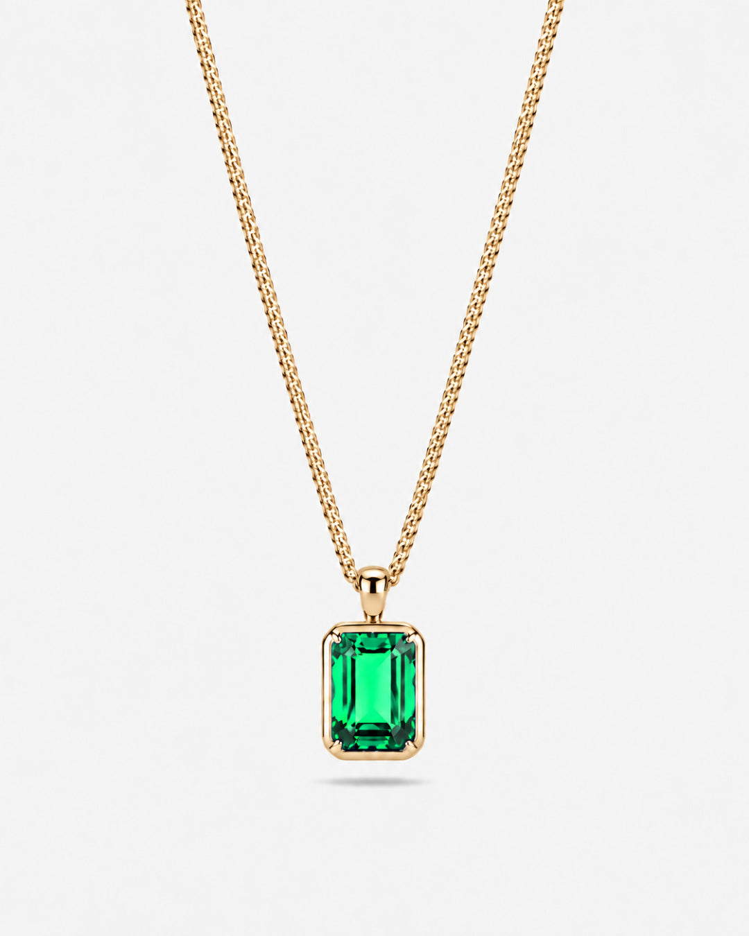 Emerald Pendant Necklace | 3 Carat 18K Gold
