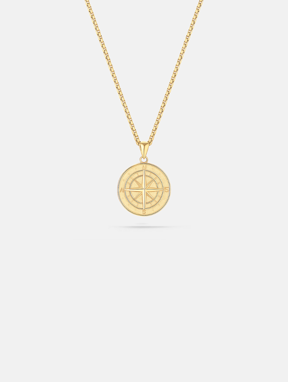 Pureform Compass Necklace | 14K Gold