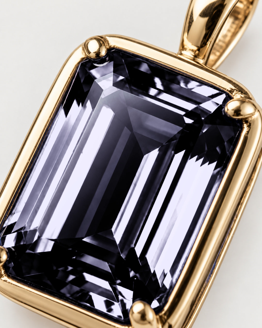 Grey Spinel Pendant Necklace | 3 Carat 18K Gold