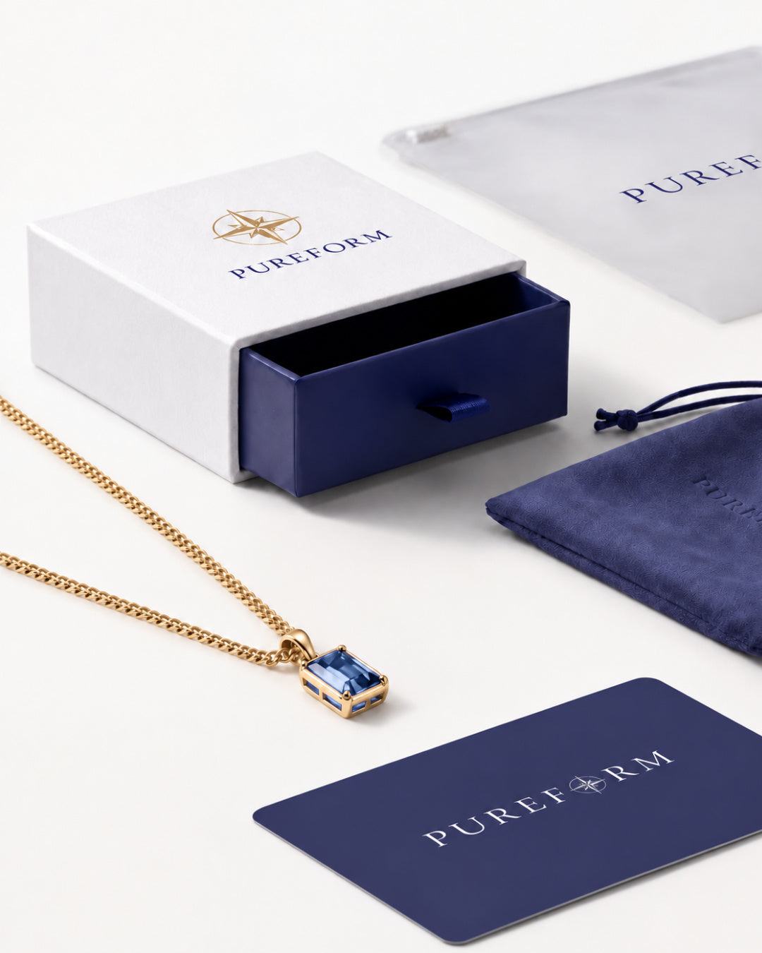 Royal Blue Pendant Necklace | 2 Carat 18K Gold