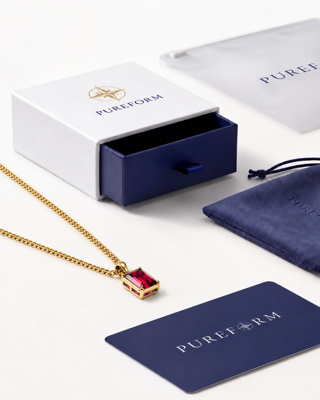 Ruby Pendant Necklace | 3 Carat 18K Gold