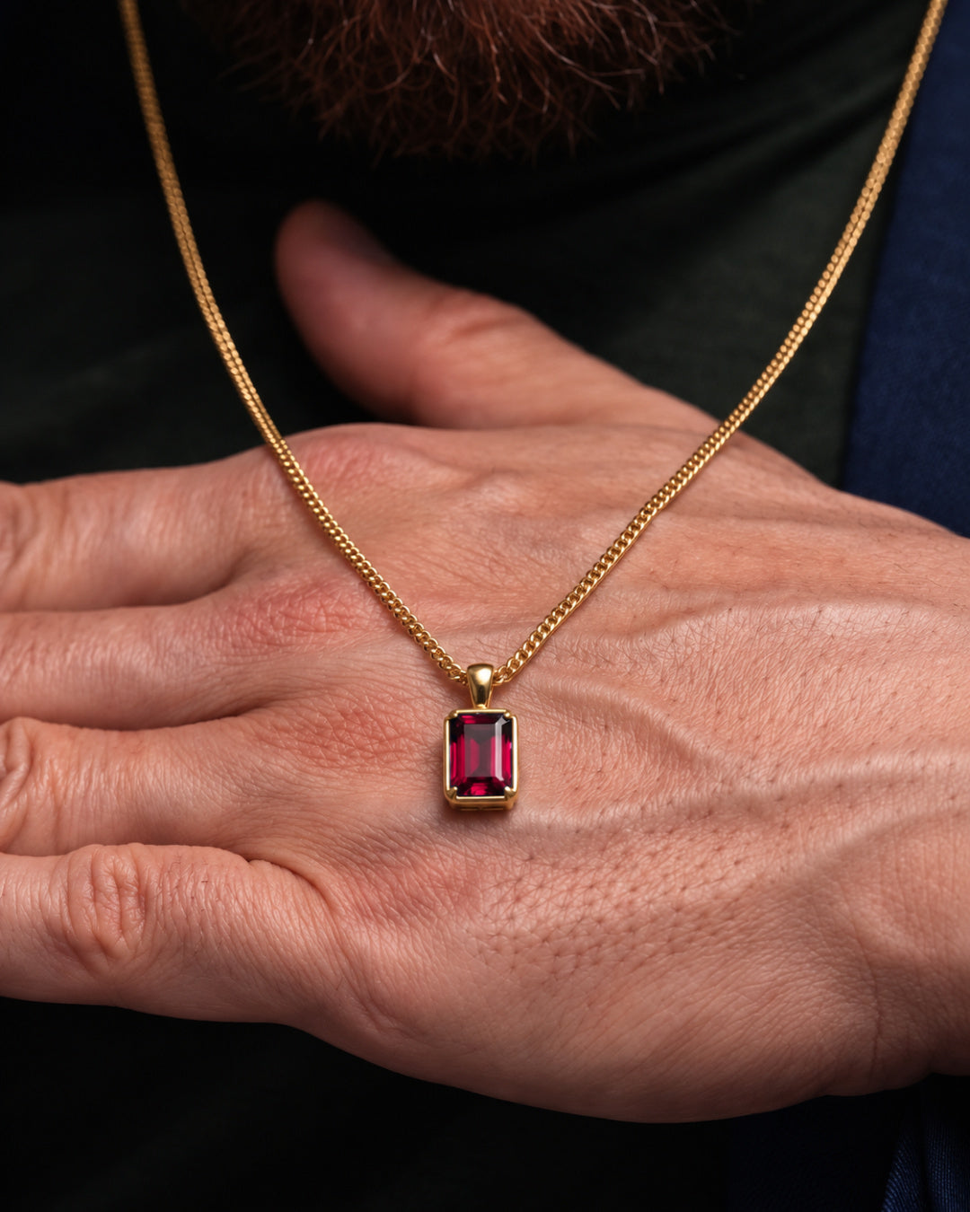 Ruby Pendant Necklace | 3 Carat 18K Gold