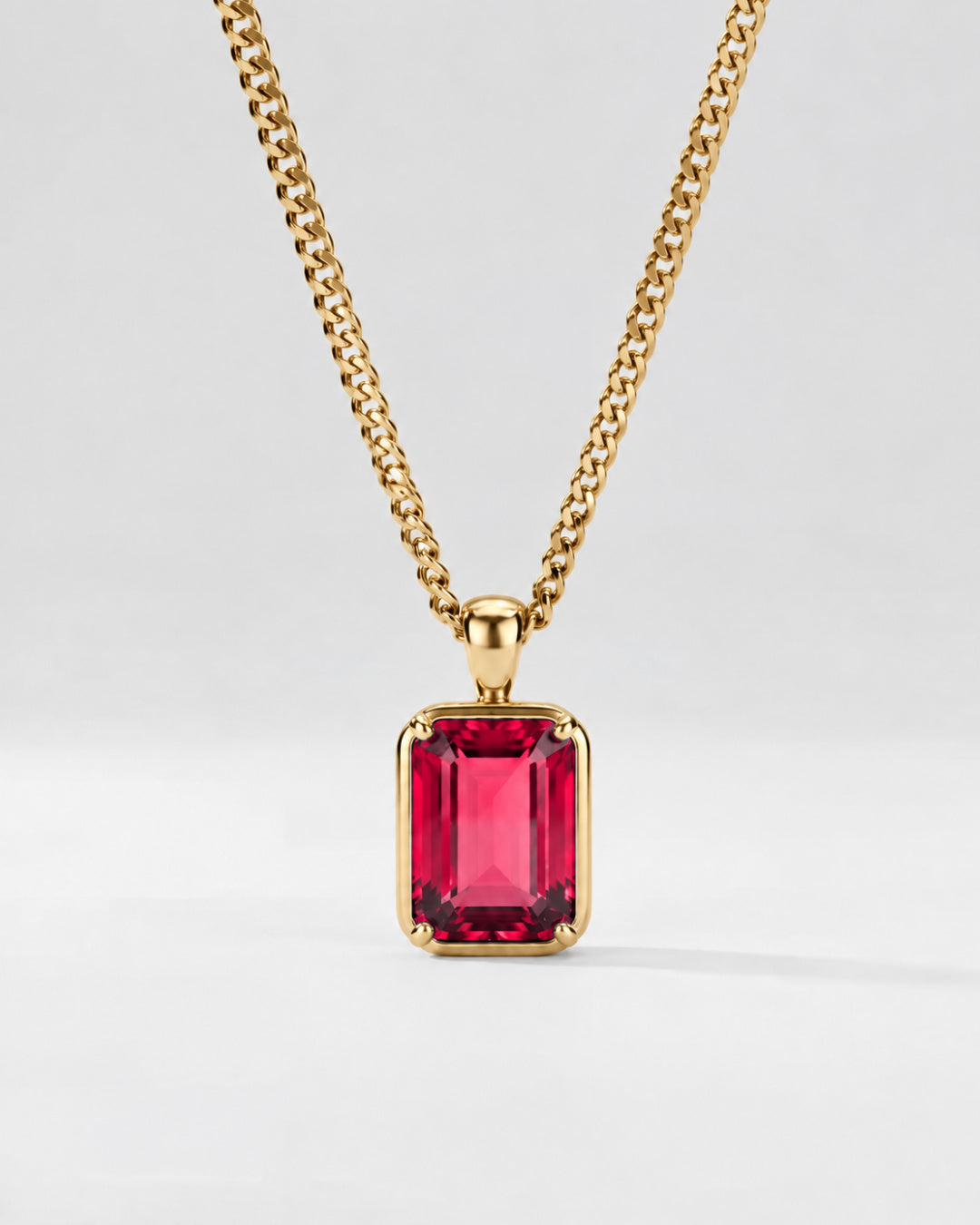 Ruby Pendant Necklace | 3 Carat 18K Gold