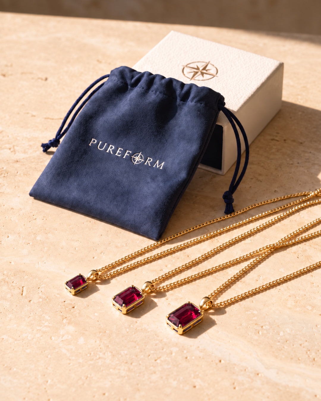 Ruby Pendant Necklace | 3 Carat 18K Gold