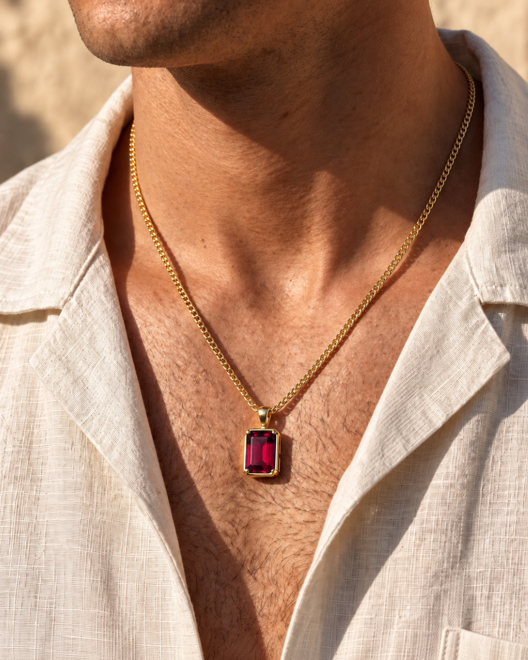 Ruby Pendant Necklace | 3 Carat 18K Gold